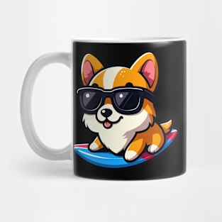 Surfing Corgi | Ocean Vibes | T Shirt Design Mug